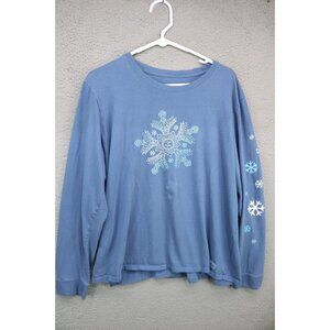 Life is Good Long Sleeve Snowflake Tee Shirt-Size XXL